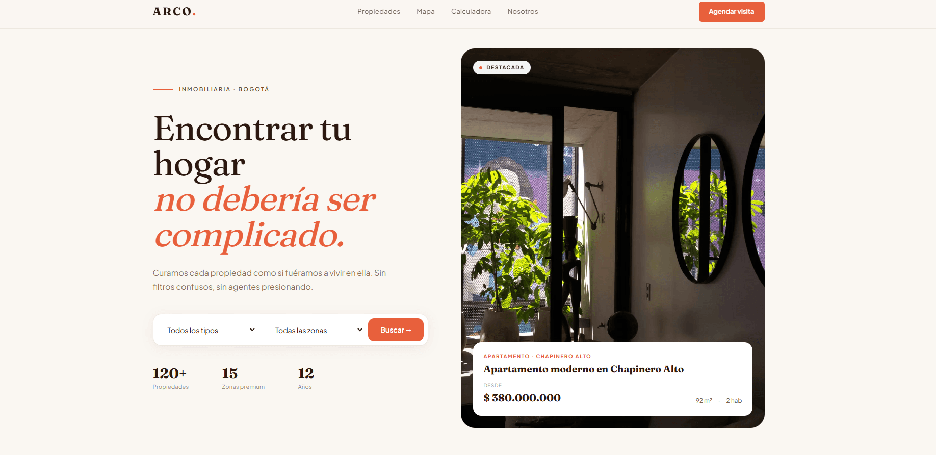 Arco Inmobiliaria website screenshot